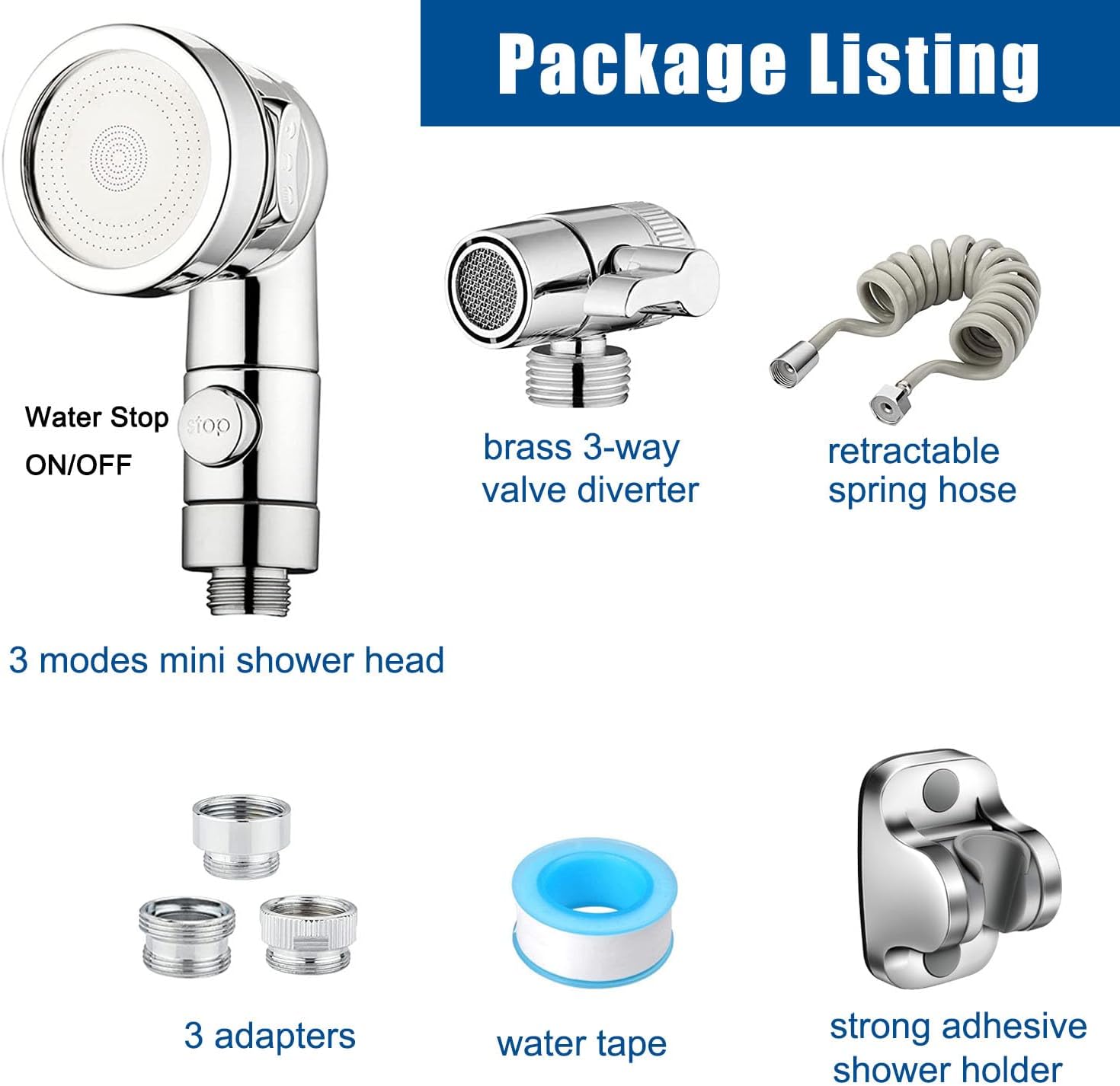Sink Sprayer Attachment for Faucet ，Kitchen Bathroom On/Off Handheld Shower Head with Flexible Hose,Faucet Aerator & Diverter Valve,for Hair Washing Pet Dog Shower1