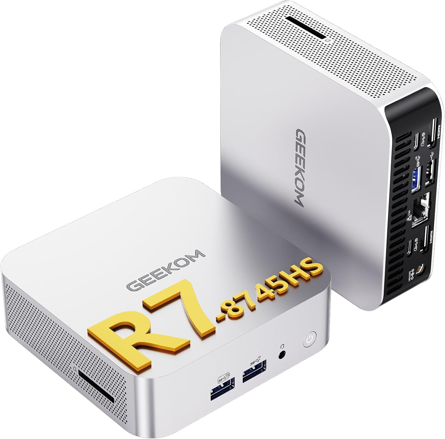 GEEKOM A8 Mini PC (Performance Edition) – AMD Ryzen 7 8745HS, 16GB DDR5 RAM (Not LPDDR), 1TB PCIe 4.0 SSD, Windows 11 Pro, 8K Quad Display, USB4, Gaming, Video Editing, Productivity Mini Desktop