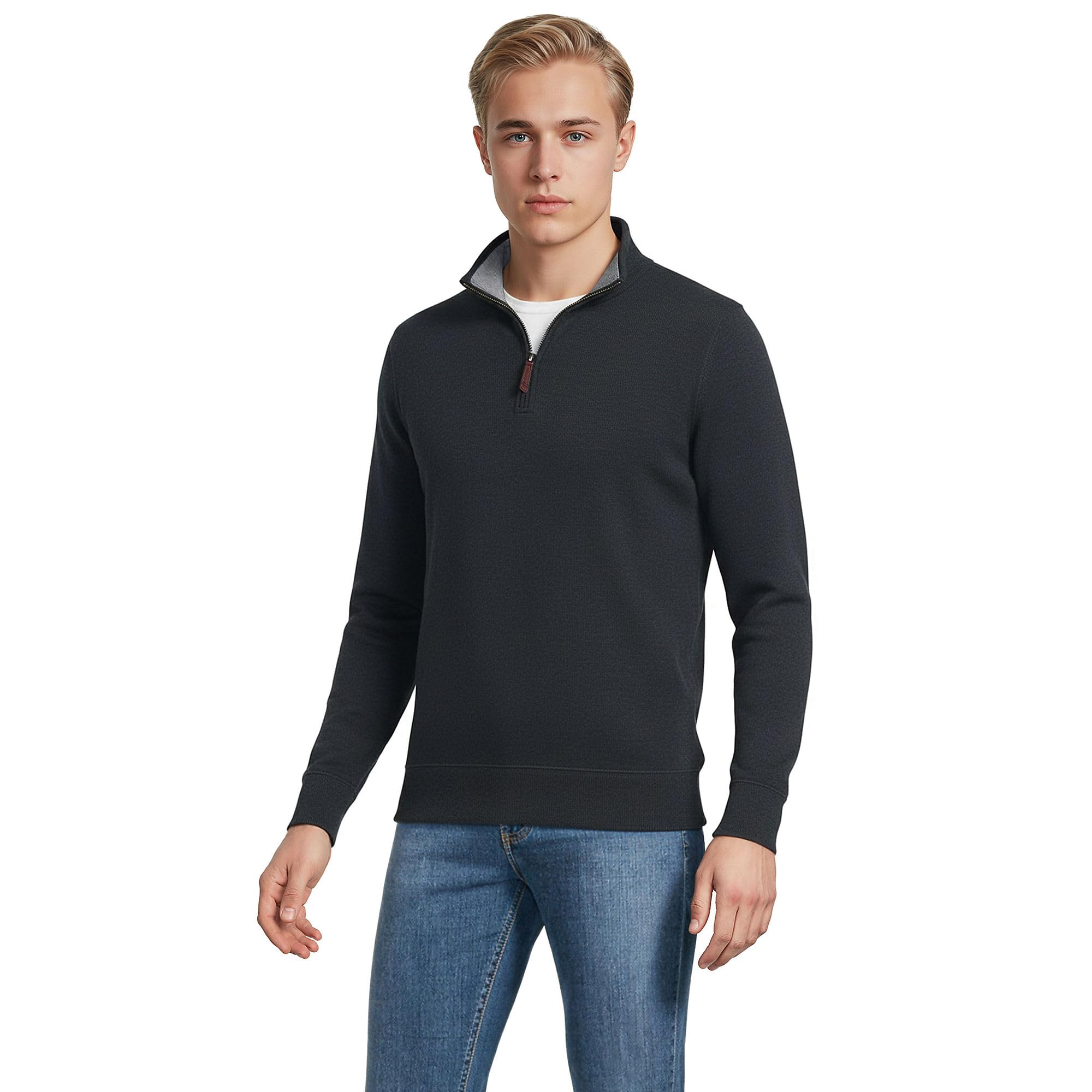 Lands' End Men's Quarter Zip Pullover Sweater