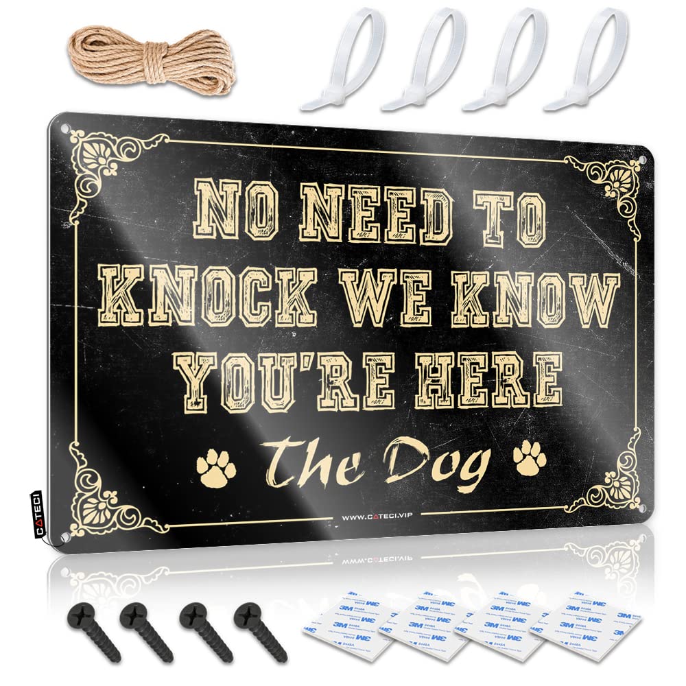 Funny Vintage Metal Sign No Need To Knock We Know You’Re Here Sign Funny Garage Signs For Men Funny Signs For Home De(30X40CM)