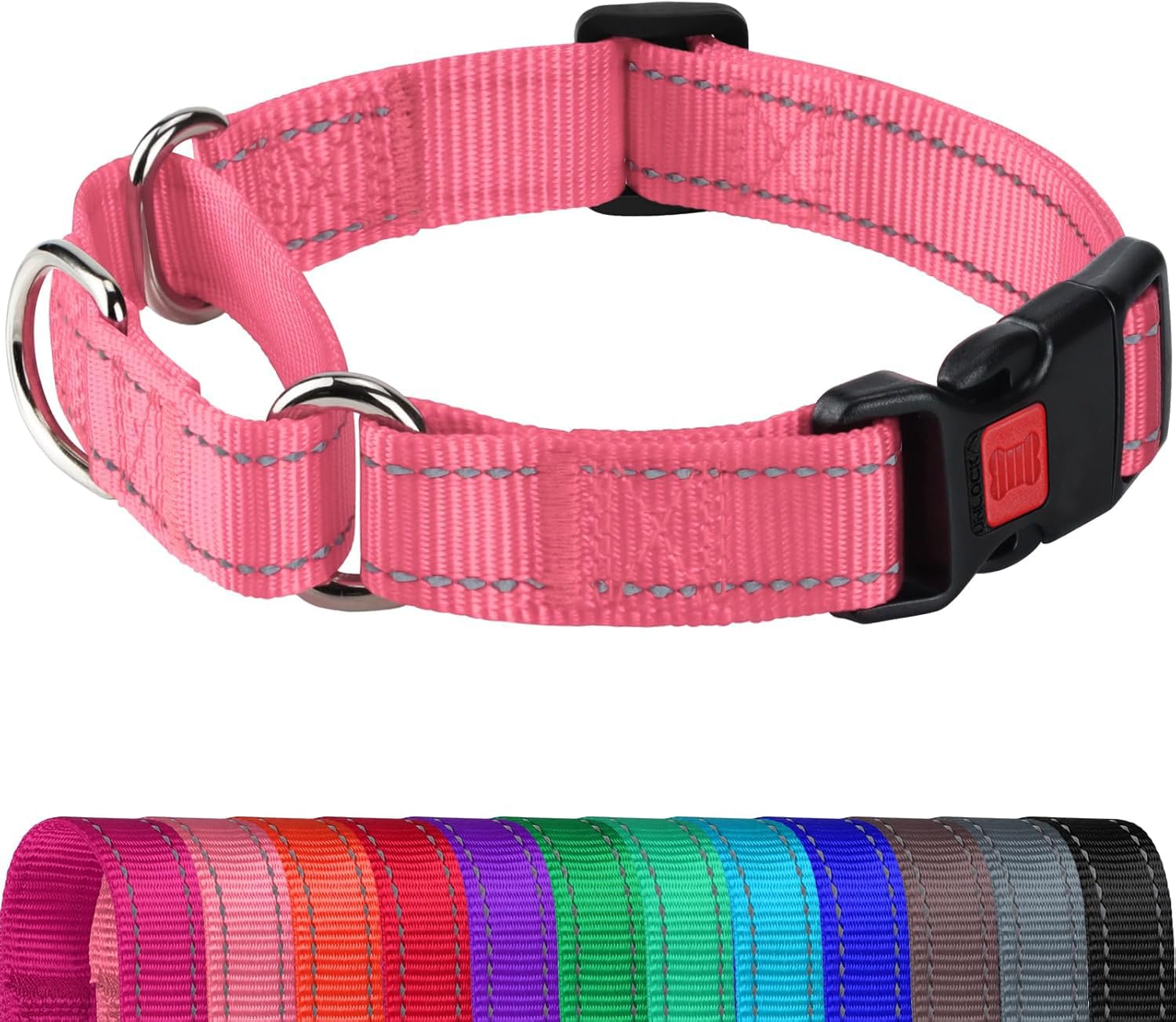 Joytale Martingale Collar for Dogs, Reflective Heavy Duty for Safety, Quick Release Buckle, Adjustable Nylon Collars for Puppy and XSmall Dogs Walking