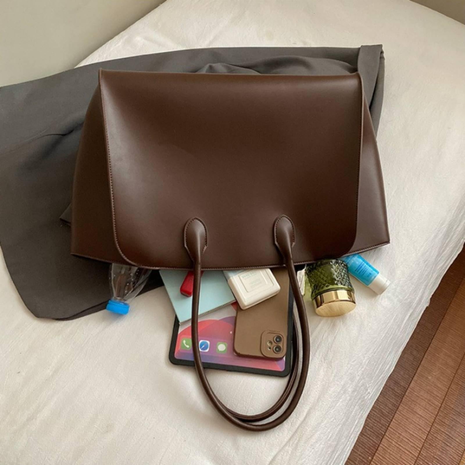 Borse da Donna Grande Borsa per Le Donne Pu Spalla con Chiusura Cerniera