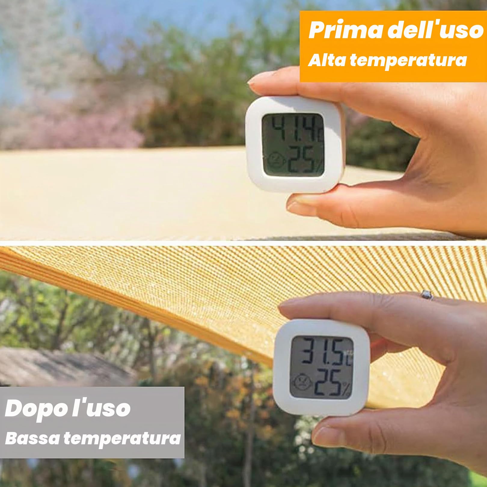 Telo Ombreggiante Beige 3x4m HDPE Rete Parasole con Occhielli | HDPE 90% Protezione UV Traspirante con Occhielli per Balcone, Terrazzo, Giardino, Serra - Effetto Raffreddamento per Estate