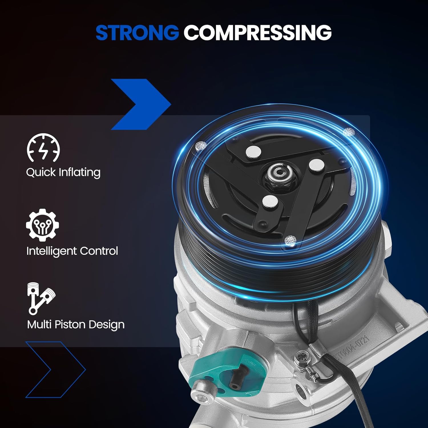 Air Conditioning A/C Compressor with Clutch 58892 Compatible with Nissan Versa 2011-2019, for Tiida 2013-2014, for March 2012-2018, for Juke 2012-2014, for Note 2014-2017, L4 1.6L