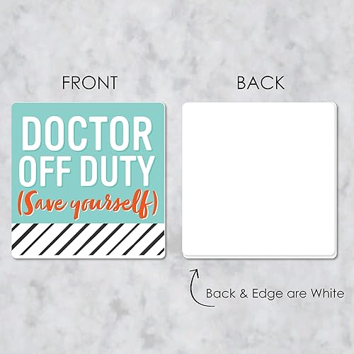 Miniatura 5 de Big Dot of Happiness Thank You Doctors - Divertidas decoraciones de la semana de agradecimiento al médico, posavasos para bebidas, juego de 6