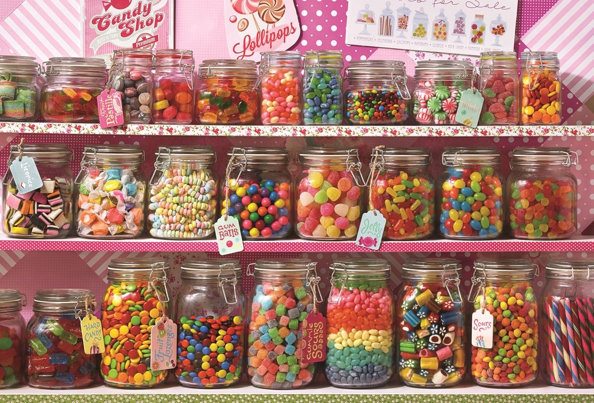 Amazon.com: Cobble Hill 2000 Piece Puzzle - Candy Store - Sample