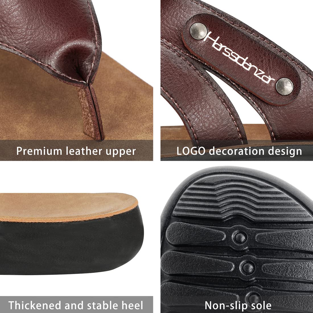 Harssindanzar Infradito da uomo, sandali infradito comodi vintage leggeri sandali piatti da spiaggia estivi KM216