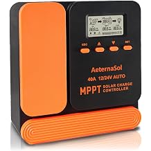 40A Solar Charge Controller, 12V/24V MPPT Controller for RV, Boat, Cabin