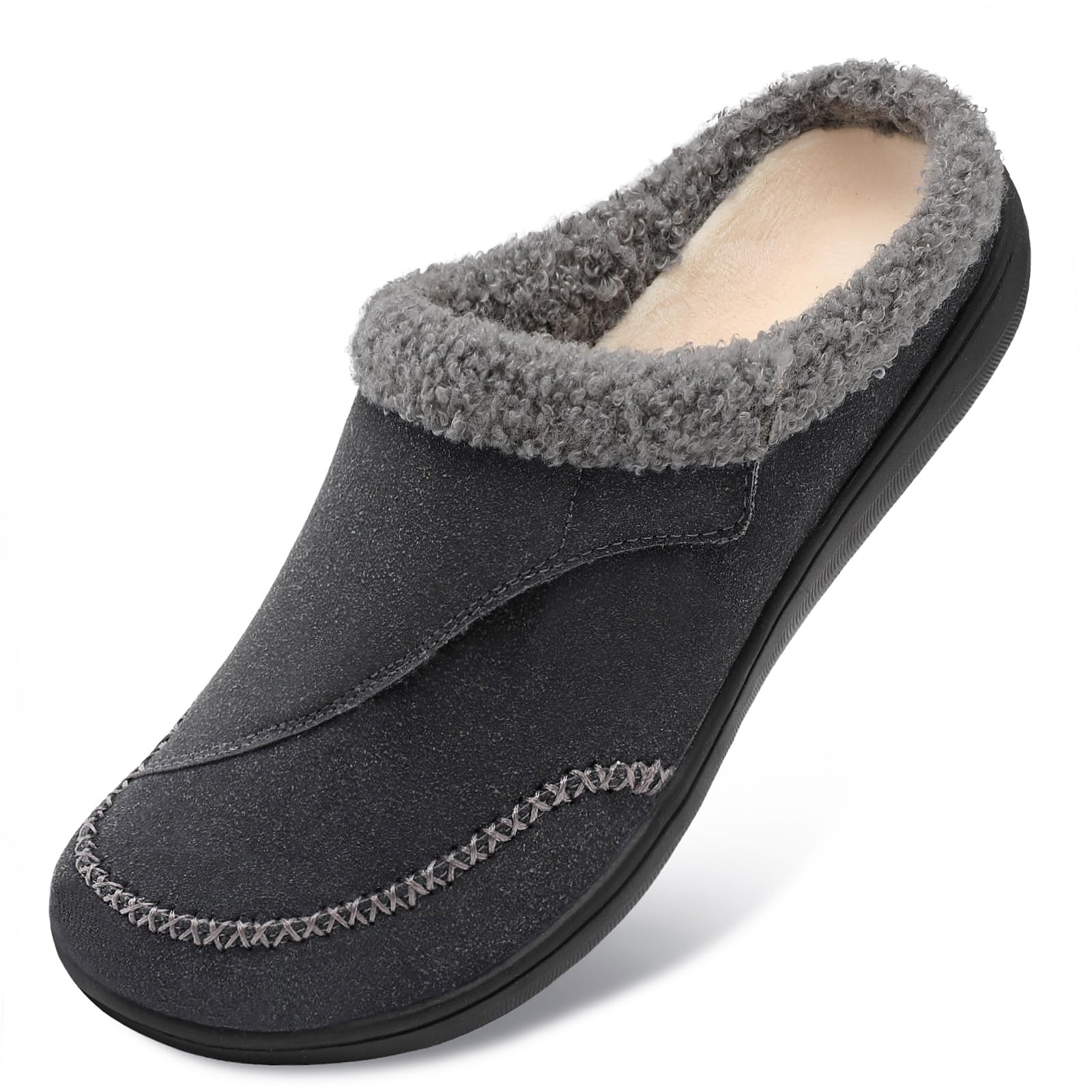 LeIsfIt Womens Wide Slippers Adjustable Diabetic Slippers Warm Cozy Slip on House Slipper Non-slip Memory Foam Winter House Shoes Indoor Outdoor