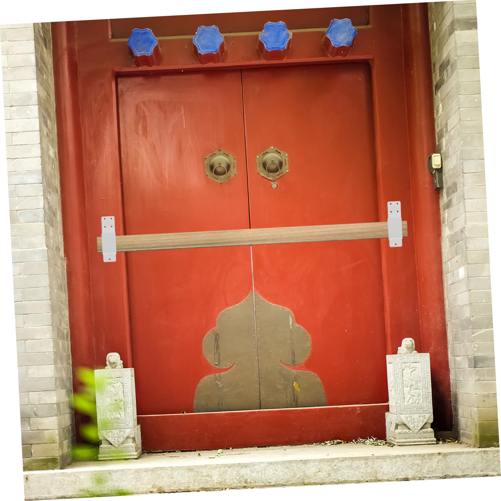 2 pièces Support de Barre de Sécurité pour Porte Supports Robustes et Épais Installation Facile Fixation Résistante pour Barrière de Porte Sécurisée