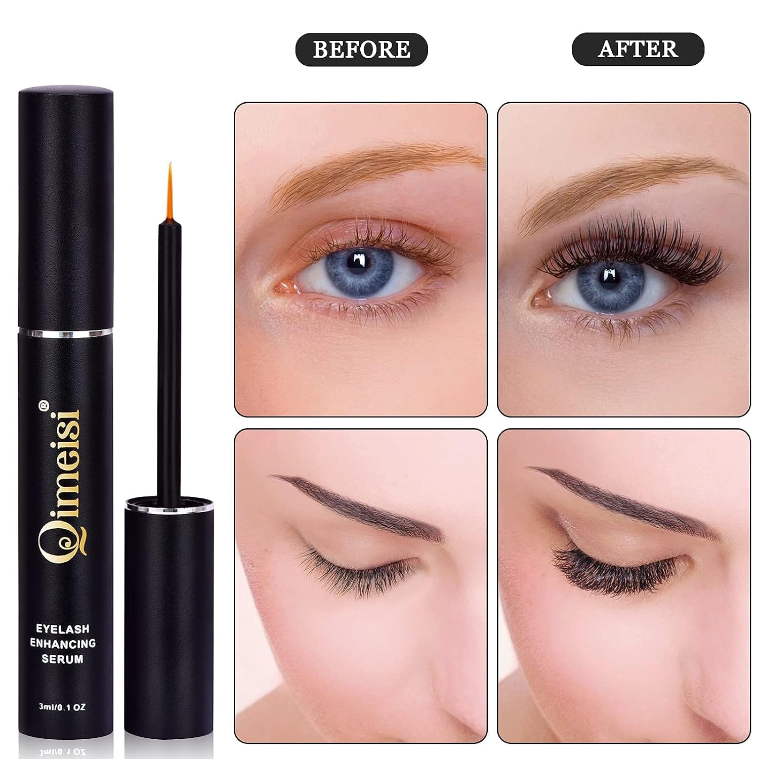 Premium Eyelash Growth Serum and Eyebrow Enhancer, Easy To Use & Enhancing Eyelash Serum For Thick, Healthy & Luscious Eyelash & Brows -3ML (classic)