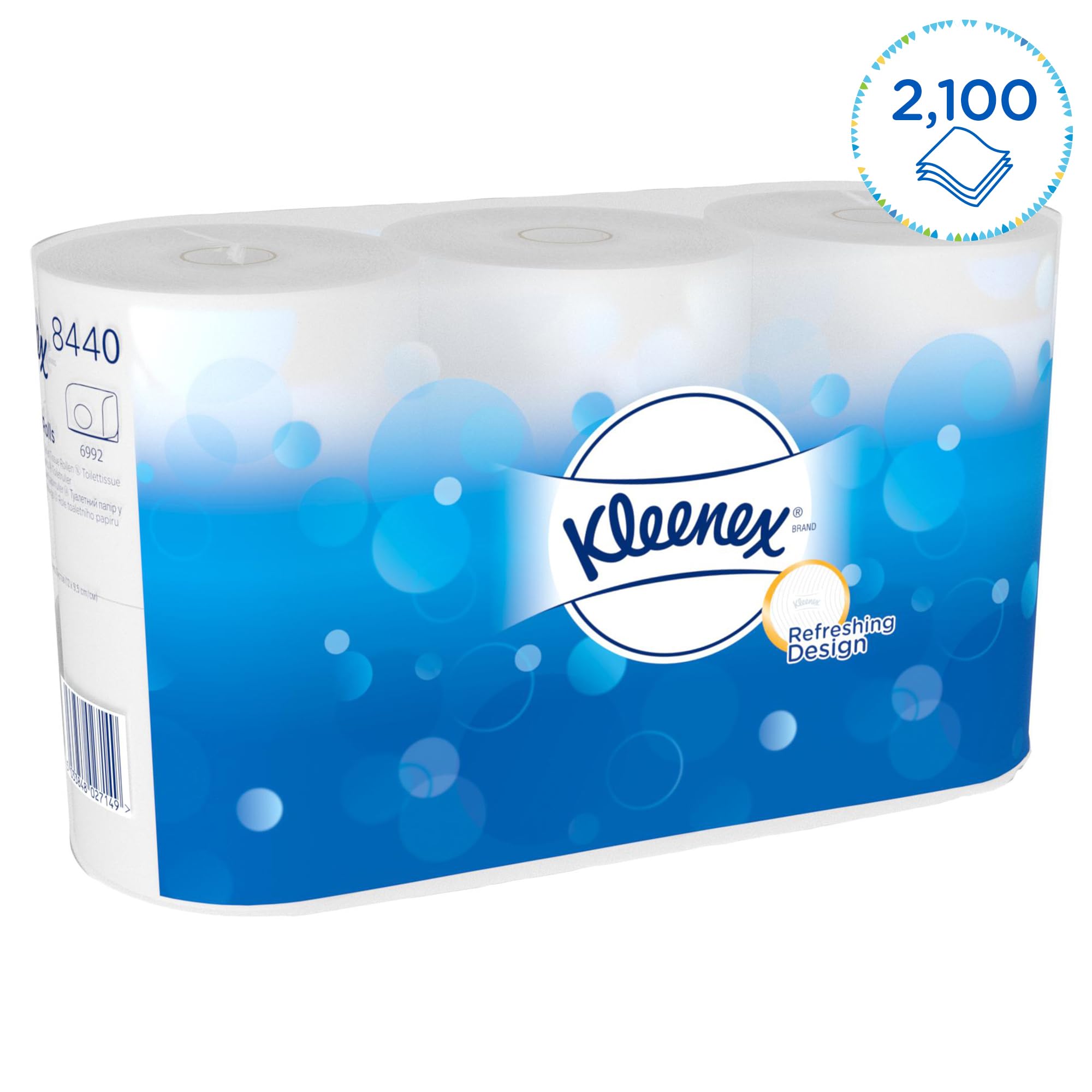 Kleenex Toilet Tissue Rollen - Standard/Weiß / 6 Beutel x 6 Kleinrollen x 350 Blätter, 1er Pack (1 x 6 Stück)