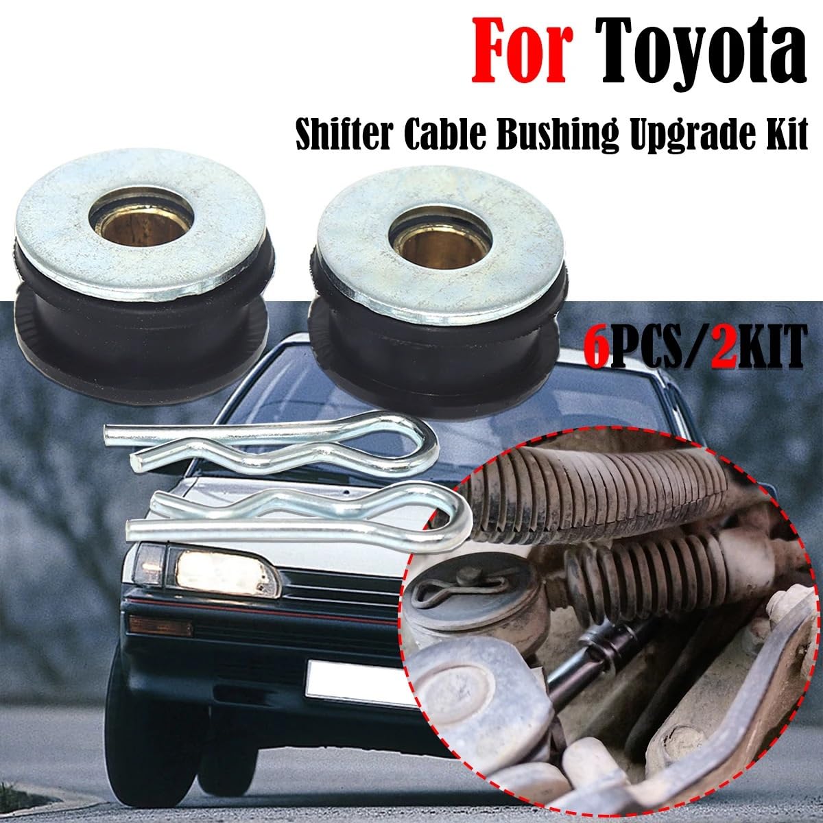 Trans Cable Ręczna skrzynia biegów kabel zmiany zestaw tulei końcowych pasuje do Toyota Corolla Paseo Scion TC XA XB