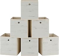 Vista 19 de SONGMICS Cubitos de almacenamiento, juego de 6 contenedores de almacenamiento con asas, cajas de almacenamiento plegables de tela Oxford y tela