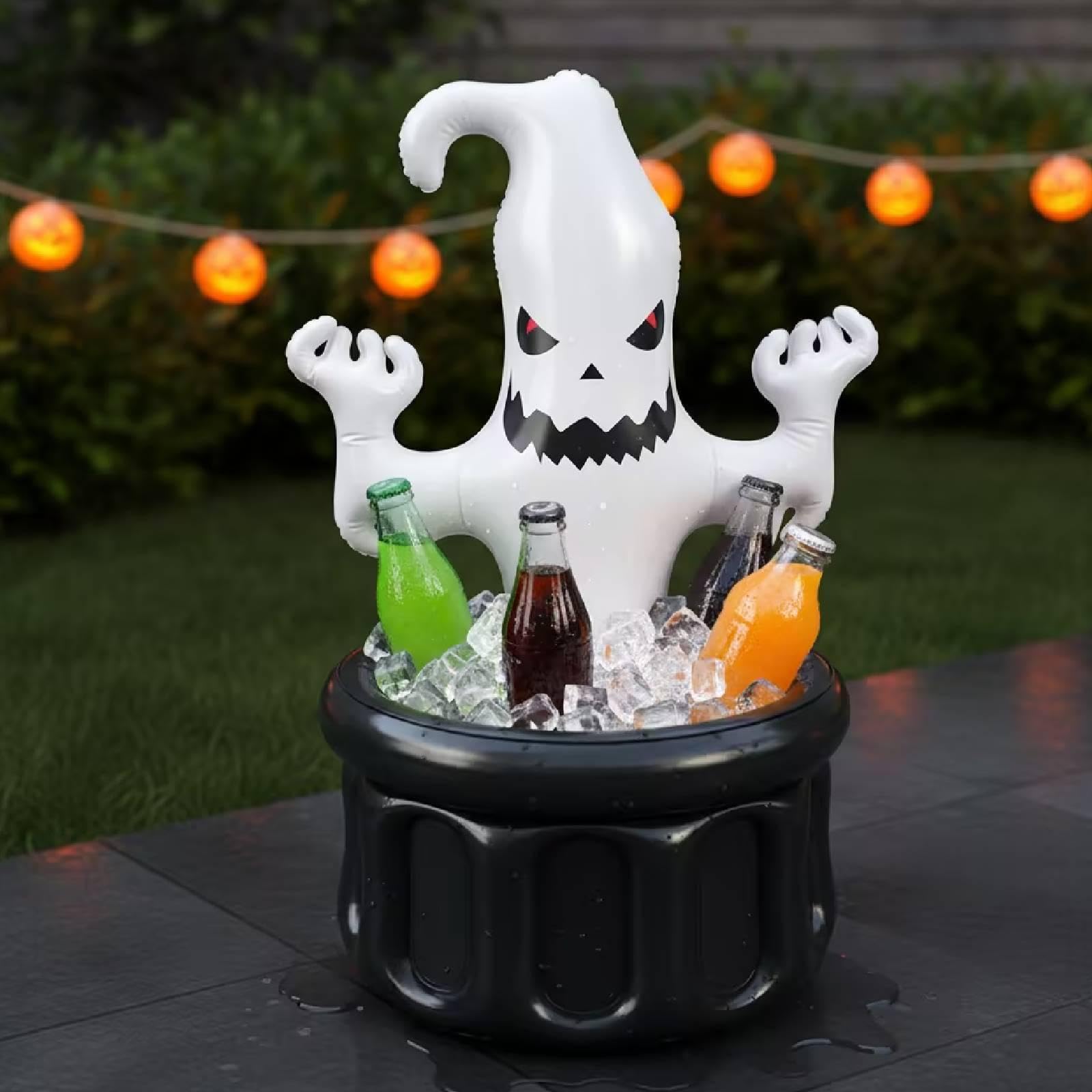 Secchiello Ghiaccio Halloween Contenitore Bevande Ice Bucket Refrigeratore PVC Impermeabile Portatile Adatto per Party Picnic Barbecue Campeggio E