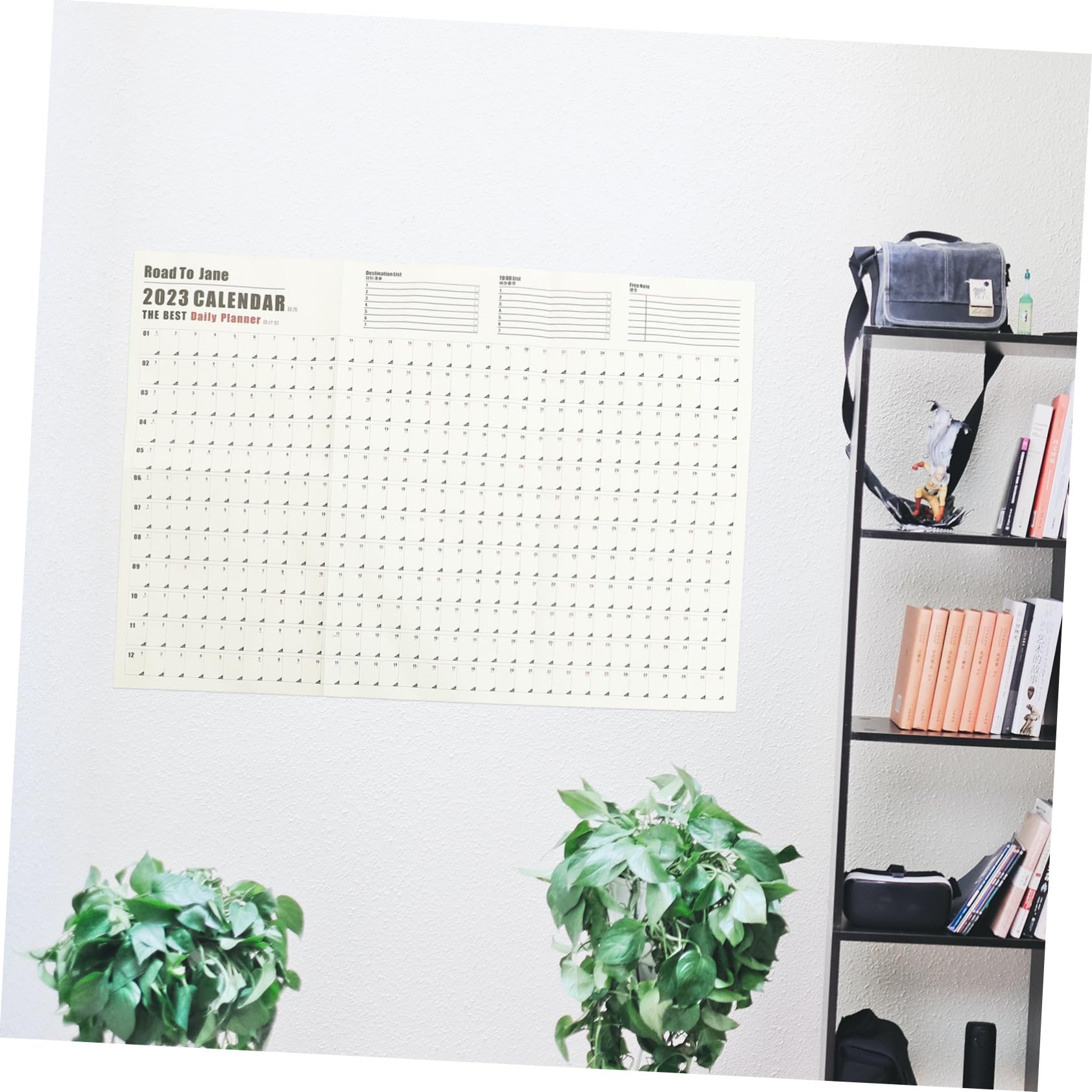 Tofficu 5pezzi Calendario Muro Pianificatore Annuale Carta Design Semplice e Fresco Per Pianificazione Quotidiana e Obiettivi Annuali
