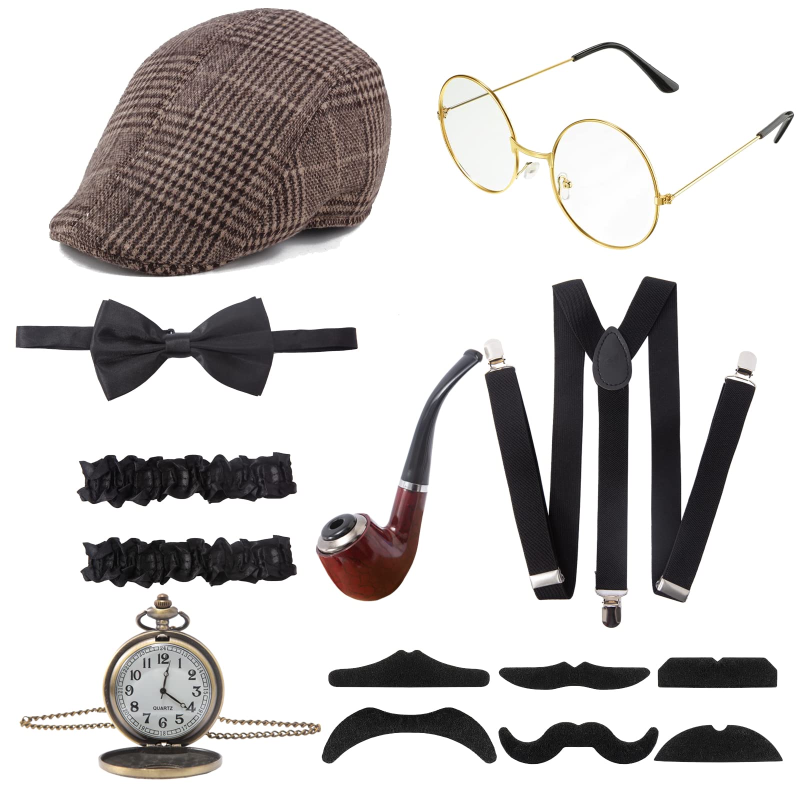 RAINDEWLLRoaring 20s Costumes for Men 1920s Mens Costume Great Gatsby Costume Accessories for Men