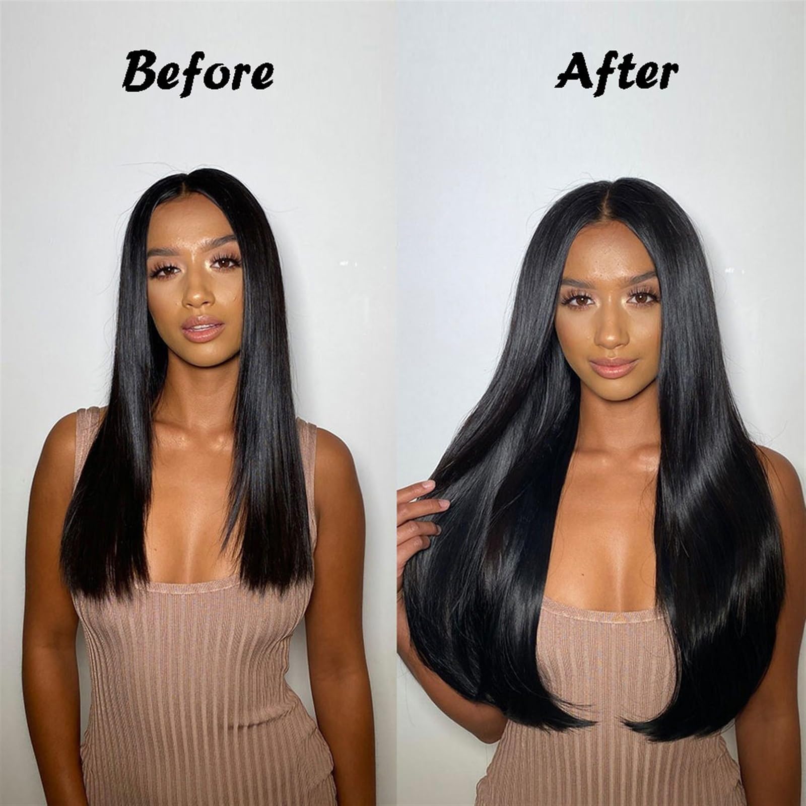 22 inch Clip In Hair Extensions Straight Synthetic 5 Pcs Heat Safe Amazon.com : Hair Extensions Clip in Hair Extensions  main image 3
