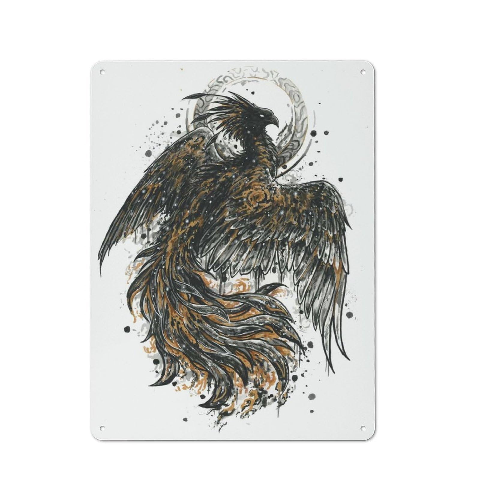 Junmoney Zhuque Retro Metal Plaque 40X30cm For Dining Room Or Kitchen, For Home Interiors, Feature Walls And Decorative Displays