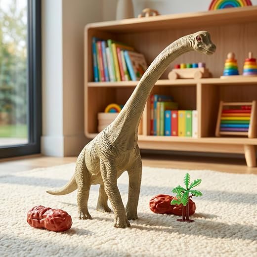 ZESTHOME Big Brachiosaurus Dinosaur Toy for Kids – Realistic Large Dino Figure with Rocks &amp; Tree | BPA-Free Non-Toxic PVC ...