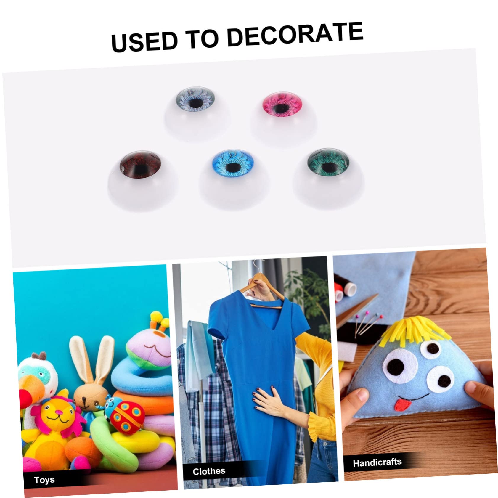 STOBOK 200stücke Puppenaugen Runde Acrylaugen Und Rosarot Für Handwerksprojekte Halloween-Dekoration Und Puppenherstellung