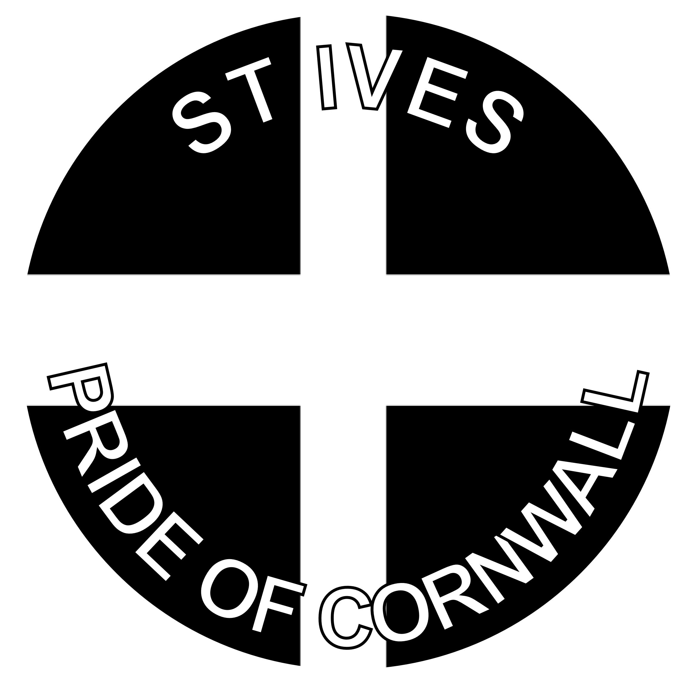 St Ives - Pride of Cornwall - (Two Pack) 80mm Diameter Car Bumper Window Decal Sticker