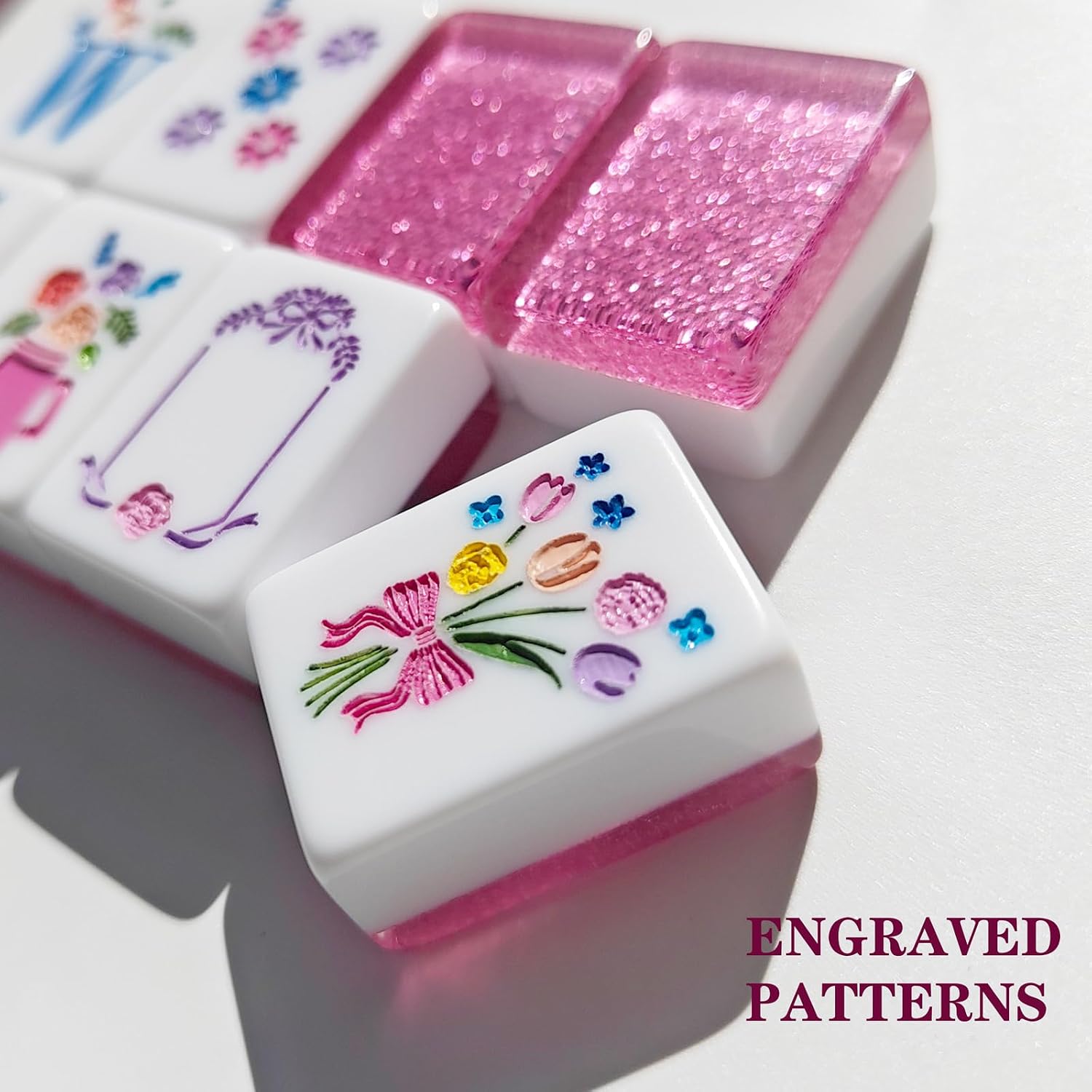 Mahjong Tile Set 160 Acrylic Engraved American Mahjong Sets thumbnail