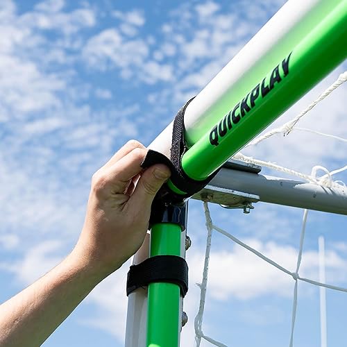 Miniatura 4 de QUICKPLAY Juego de 2 objetivos de esquina de portería  Equipo de entrenamiento de fútbol premium - Verde neón de alta visibilidad, compatible con