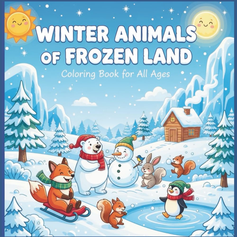 Winter Animals of the Frozen Land: A Cozy Winter Coloring Adventure for All Ages
