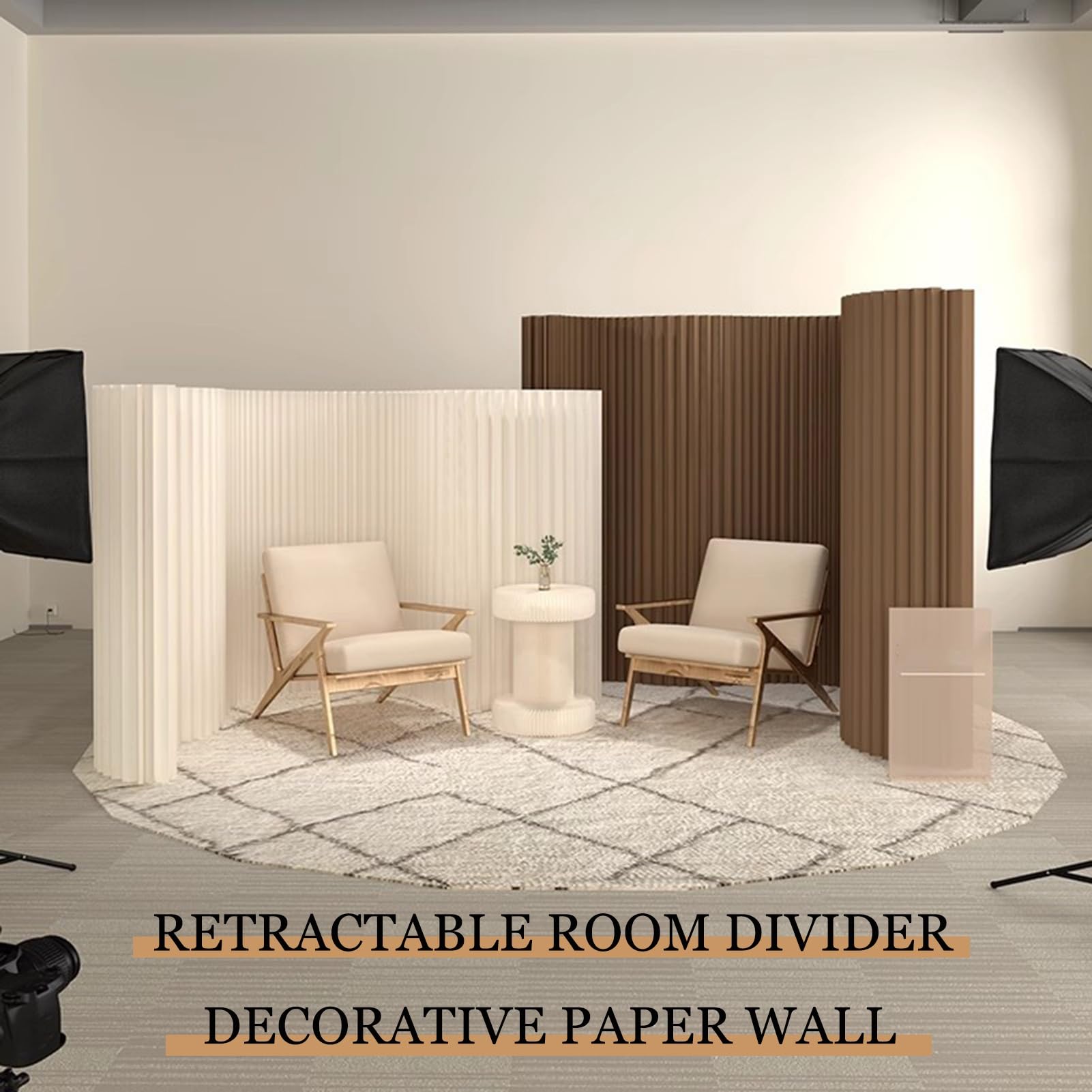 Składany papier do domowego biura i studia (biały 5 x 2,6 m 5 x 2,6 m) uniwersalny separator przestrzeni