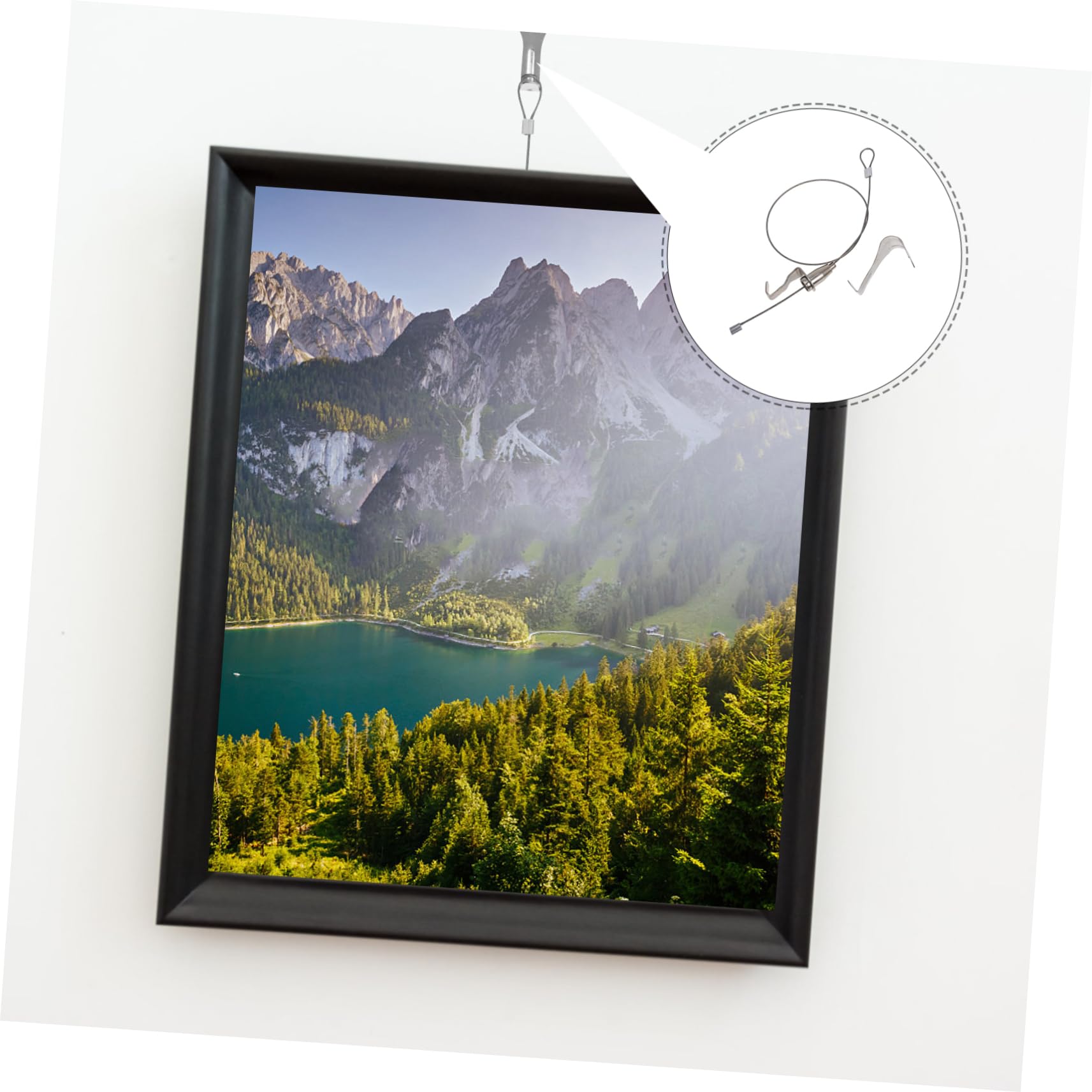 DOITOOL Kit Suspendre pour Cadres Photo Fil Métallique en Acier Inoxydable, Longueur Réglable, 10 Sets pour Galeries Publiques et Usage Domestique