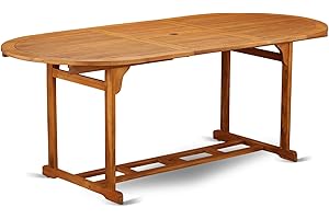 East West Furniture Beasley 36x78" Oval Outdoor Acacia Wood Dining Table