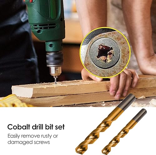 Miniatura 6 de XEWEA Juego de 26 extractores de tornillos y pernos con kit de broca de mano izquierda con adaptador hexagonal, juego de llaves de vaso para quitar