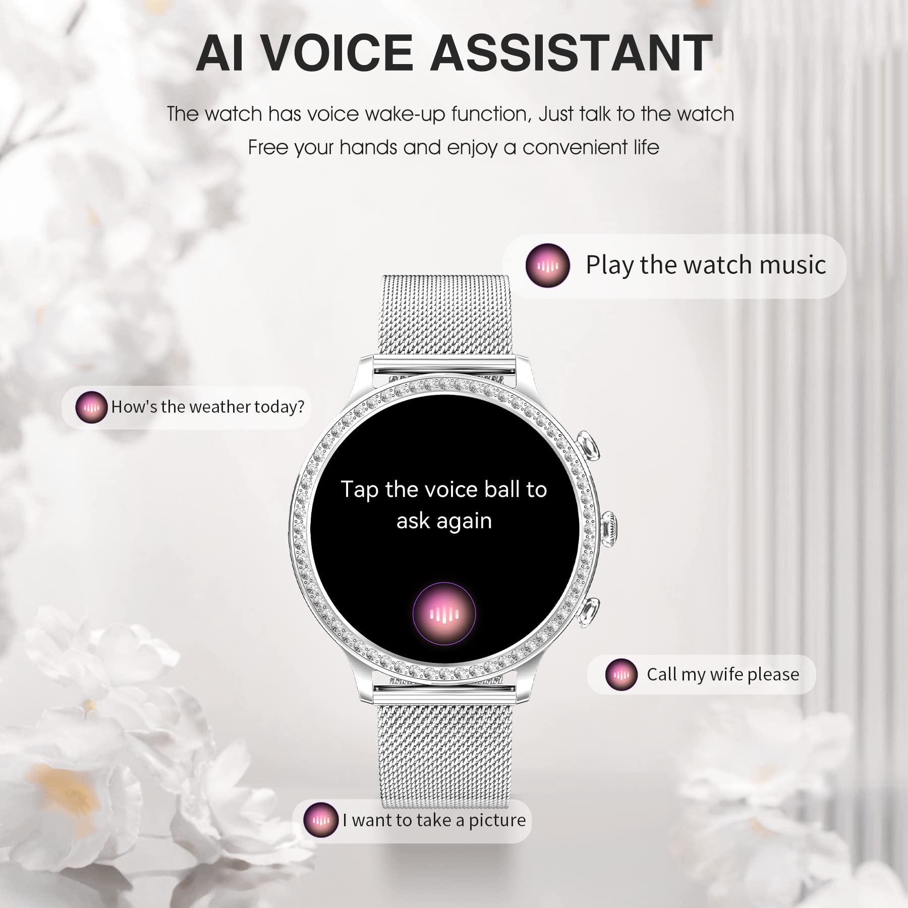 Smartwatch Uomo Donna con Effettua o Risposta Chiamate, 1.32" Orologio Smartwatch Contapassi/Cardiofrequenzimetro/Sonno, 120+ Modalità Sportivo Fitness Tracker, IP68 Smart Watch Android iOS（argento）