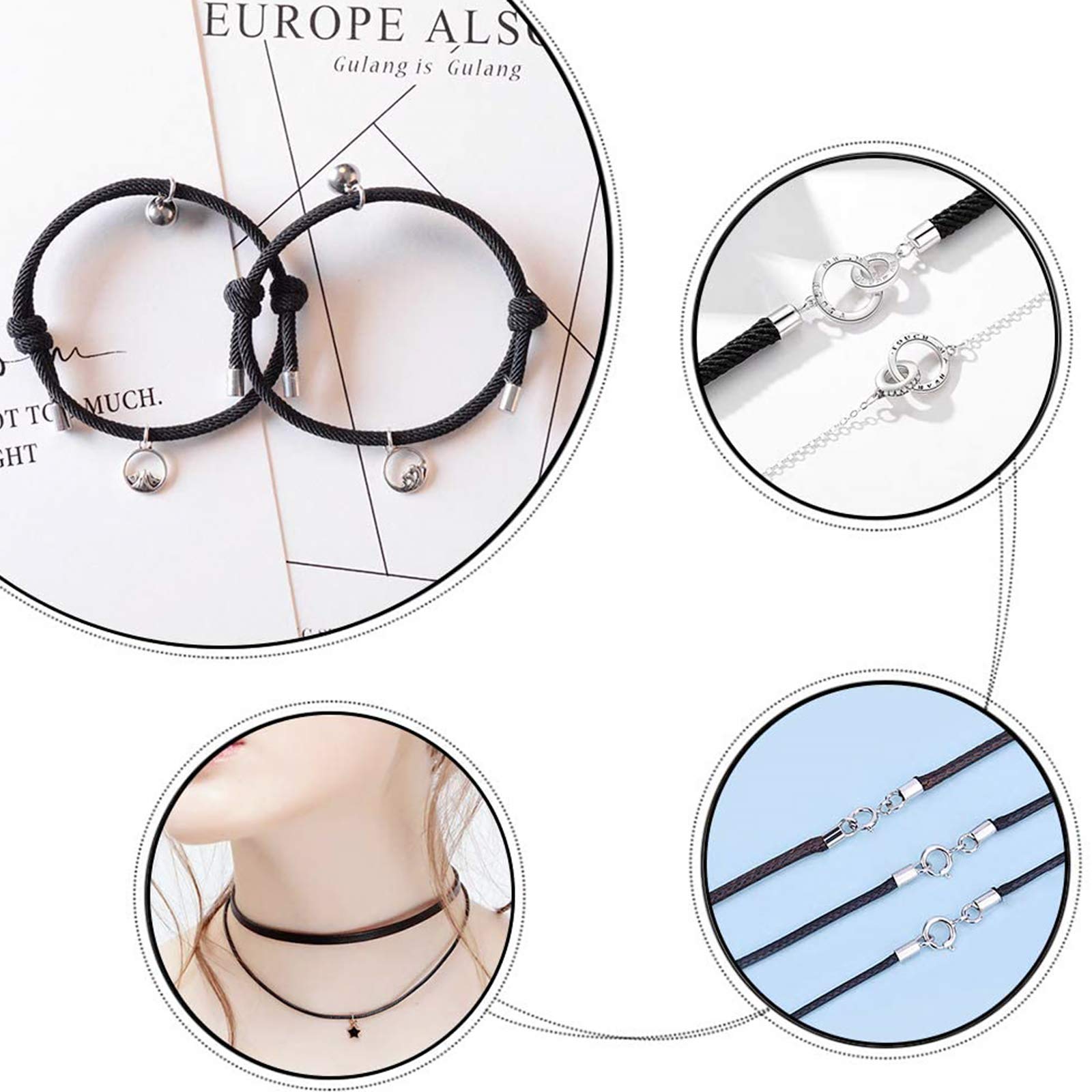 UNICRAFTALE 40 pz 2 Misure 5mm / 6mm estremità del Cavo 304 Tappi Terminali in Acciaio Inossidabile estremità del Cavo di Cuoio Terminatori estremità deipucci del Tallone per Gioielli