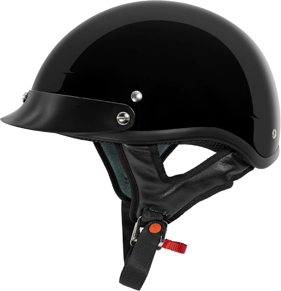 Casco de motocicleta VCAN Cruiser sólido de media cara aprobado por DOT | El diseño transpirable lo mantiene fresco mientras conduce, el forro suave ofrece un uso cómodo