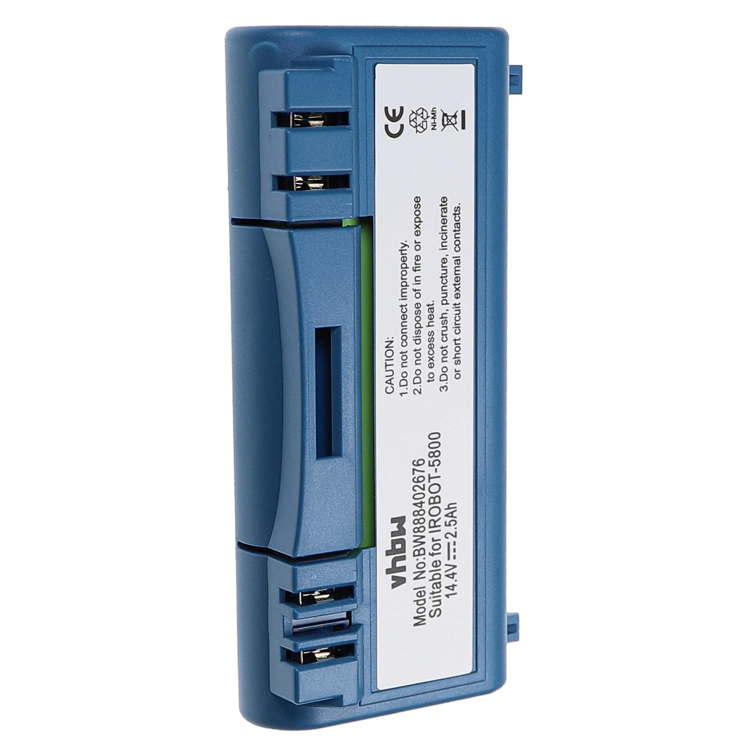 vhbw Zapasowa bateria kompatybilna z iRobot Scooba 340, 350, 380, 385, 390, 5800, 330, 5806, 34001, 5832 Home Cleaner Blue (2500 mAh, 14,4 V, NiMH)