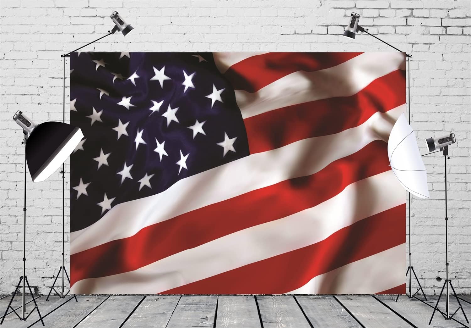 BELECO アメリカ国旗背景幕 9x6フィート ファブリック アメリカ国旗 独立記念日 7月4日 写真撮影の背景 愛国的な祝日 退