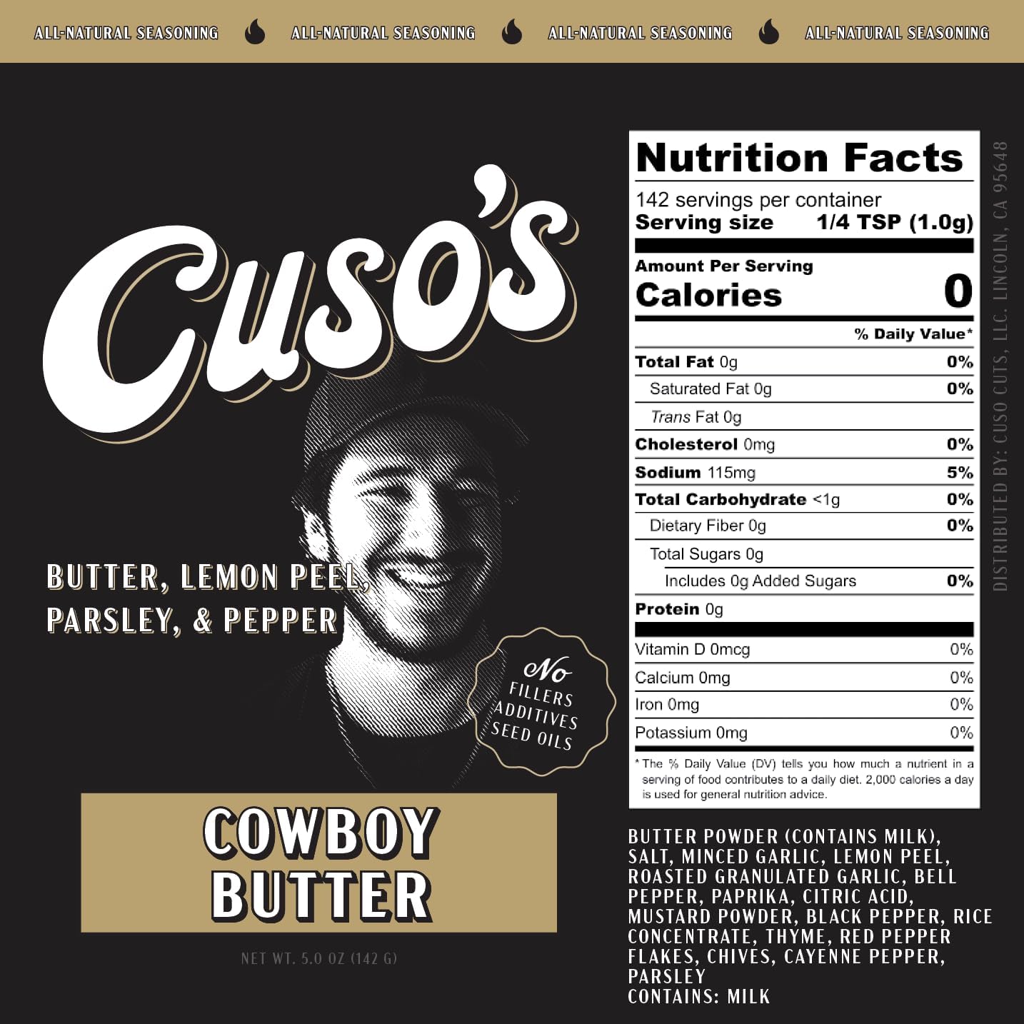 Cuso’s Cowboy Butter Seasoning – Roasted Garlic Butter Herb Rub for Steak, BBQ, Smoking & Grilling – Great Tasting– 1 Count BBQ Seasoning - Image 2