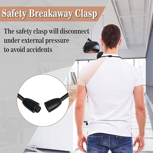 Miniatura 5 de ELV Portatarjetas con cremallera y cordón, cartera de piel sintética para tarjetas de identificación con 5 ranuras para tarjetas, bolsillo de