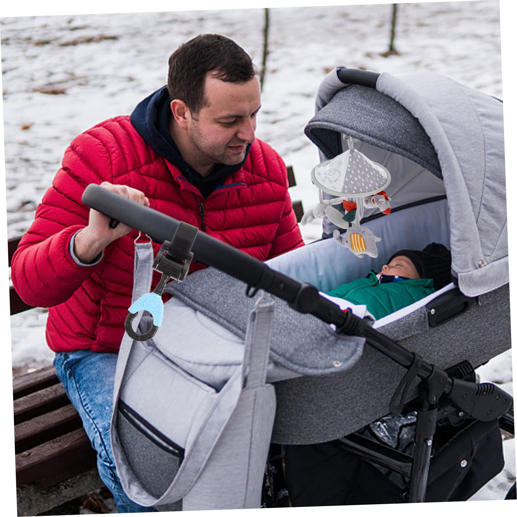 ASAKKURA Stroller Accessory Hooks 2 Pcs Universal for Stroller Car Bicycle Easy to Attach Durable