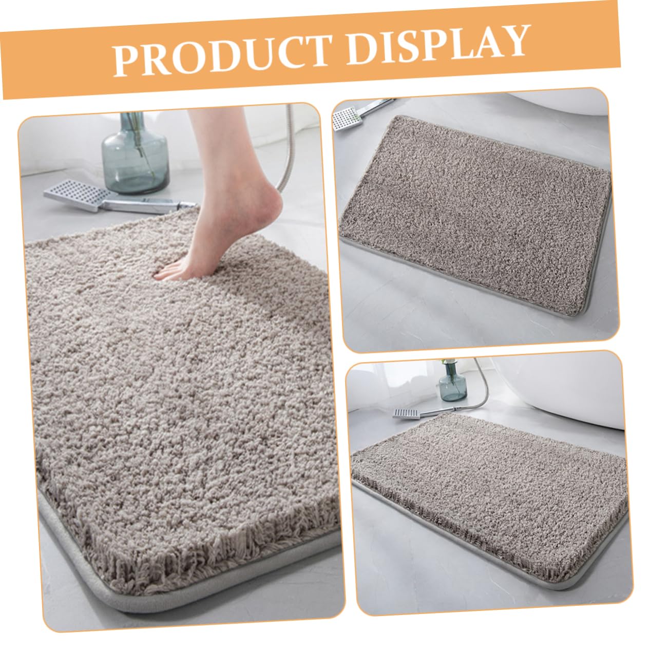 COLLBATH Alfombra de Baño Absorbente de Microfibra 80x50 Cm Gris