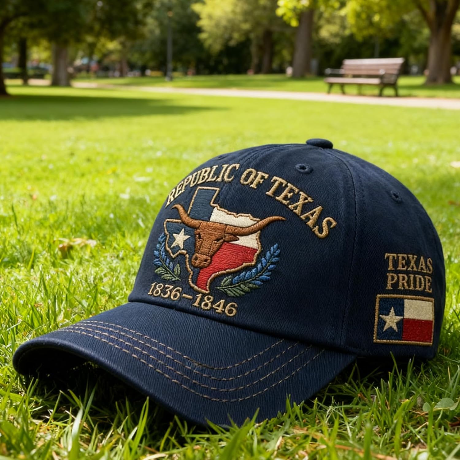 Republic of Texas Vintage Baseball Hat, Adjustable Embroidered Lone Star State Legacy Texas Cap for Women Men - Image 4