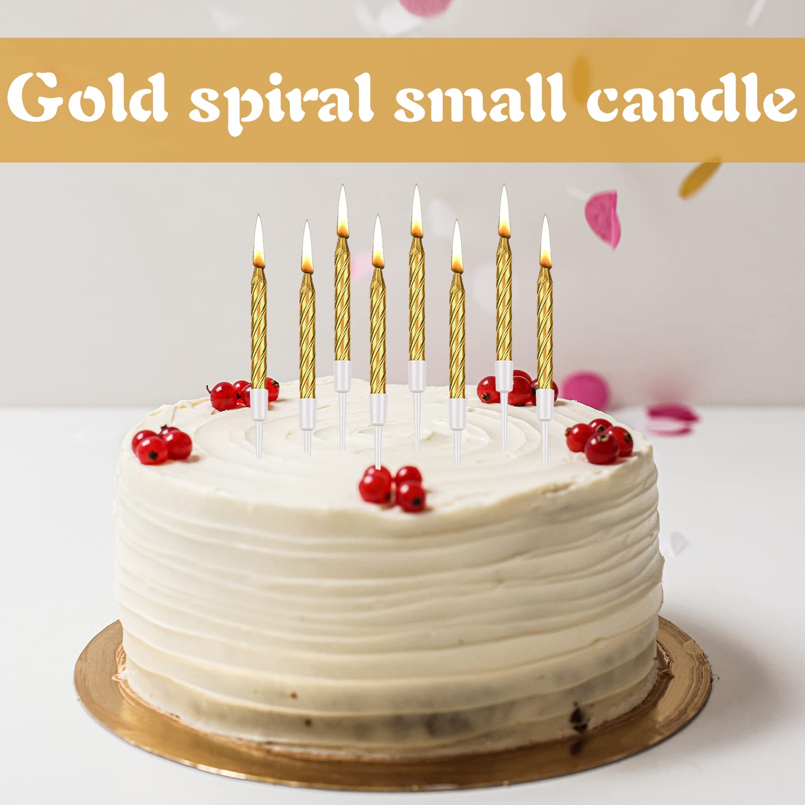 Candele Di Compleanno Lunghe E Sottili | 16 Pezzi Arancioni | Con Supporti | Per Torte E Feste - Foto 10