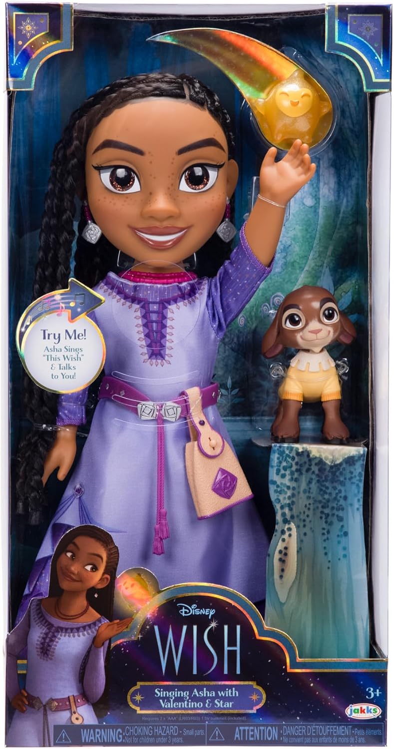 Disney's Wish Singing Asha Doll with Valentino & Star Figures, Asha Signs & Talks, 14 Inches Tall - Image 7