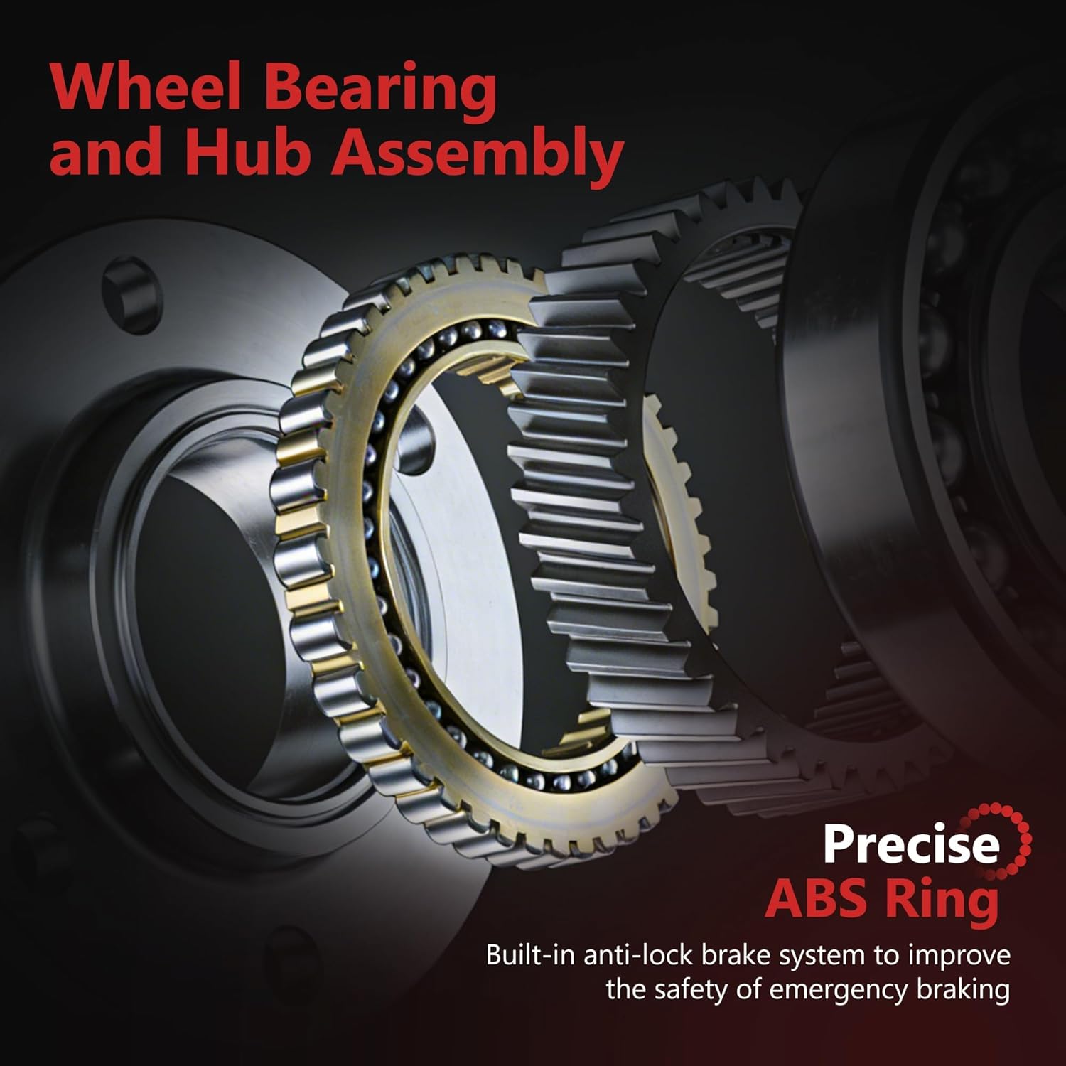 HYR 512553 Rear Wheel Bearing Hub Assembly Fits 2015-2019 Sonata, 2016-2021 Tucson, 2020-2022 Veloster N, Fits Kia 2017-2020 Cadenza, 2016-2020 Optima, 2017-2021 Sportage, 5 Lugs w/ABS