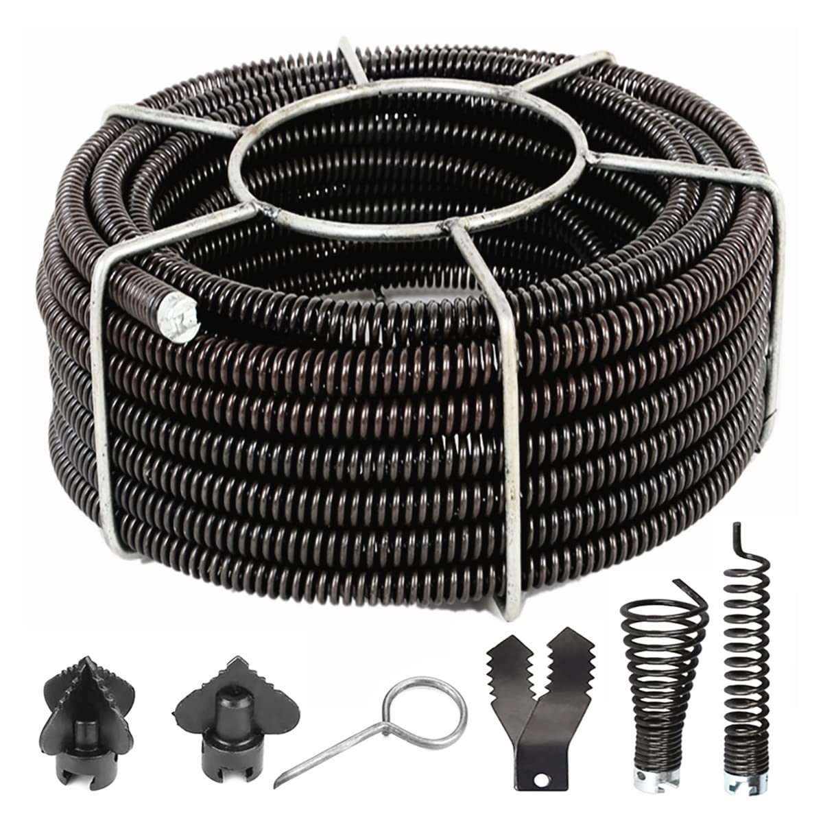 iMeshbean Drain Cleaning Cable - 45ft x 7/8in Hollow Core Sewer Drain Auger Snake