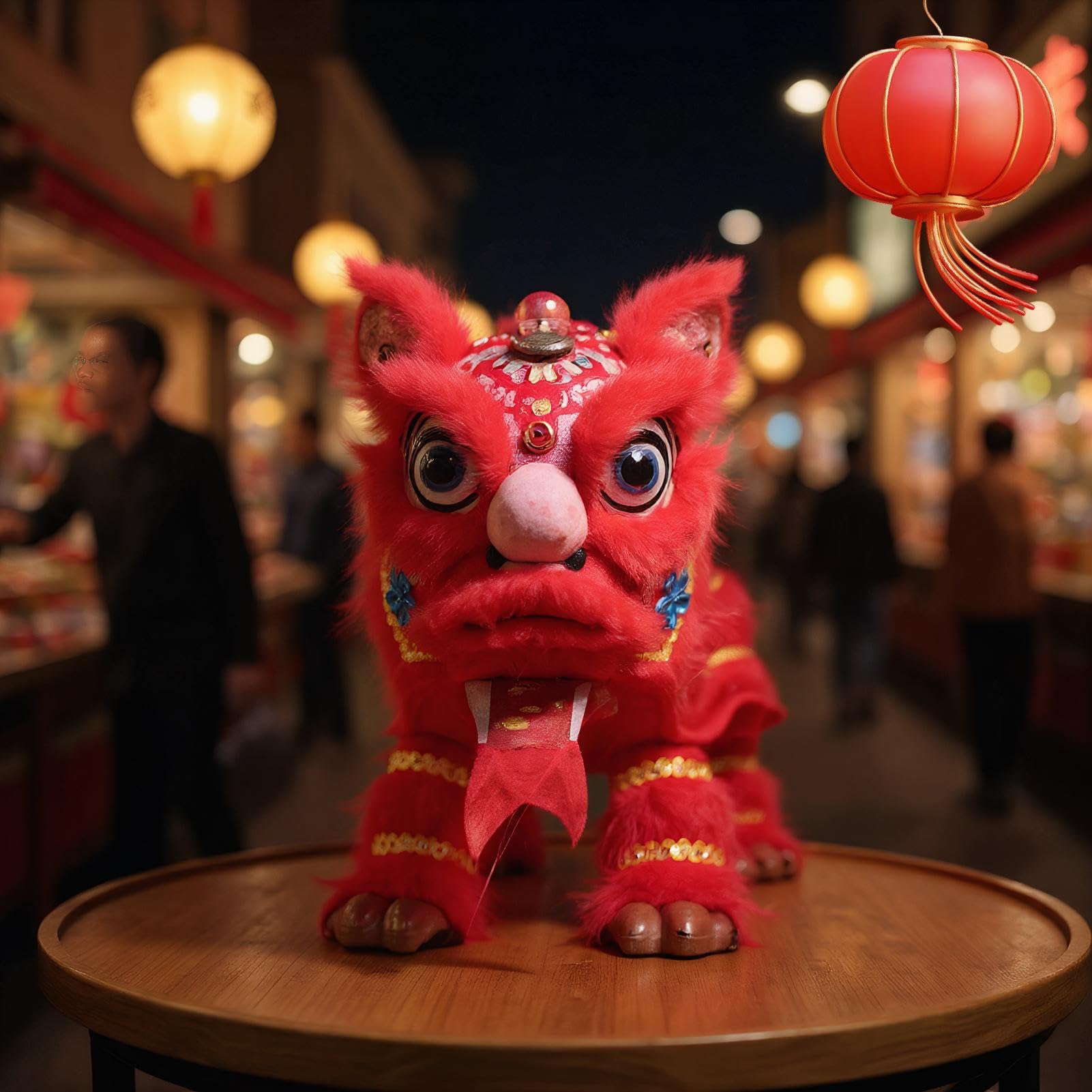 Fadenpuppe Mit Stock, Löwentanz Traditionelle Chinesische Marionette Mit Faden Und Stab, Handgefertigtes Kunsthandwerk Spielzeug Für Feste Heimunterhaltung Kunst, Lokale Theateraufführungen