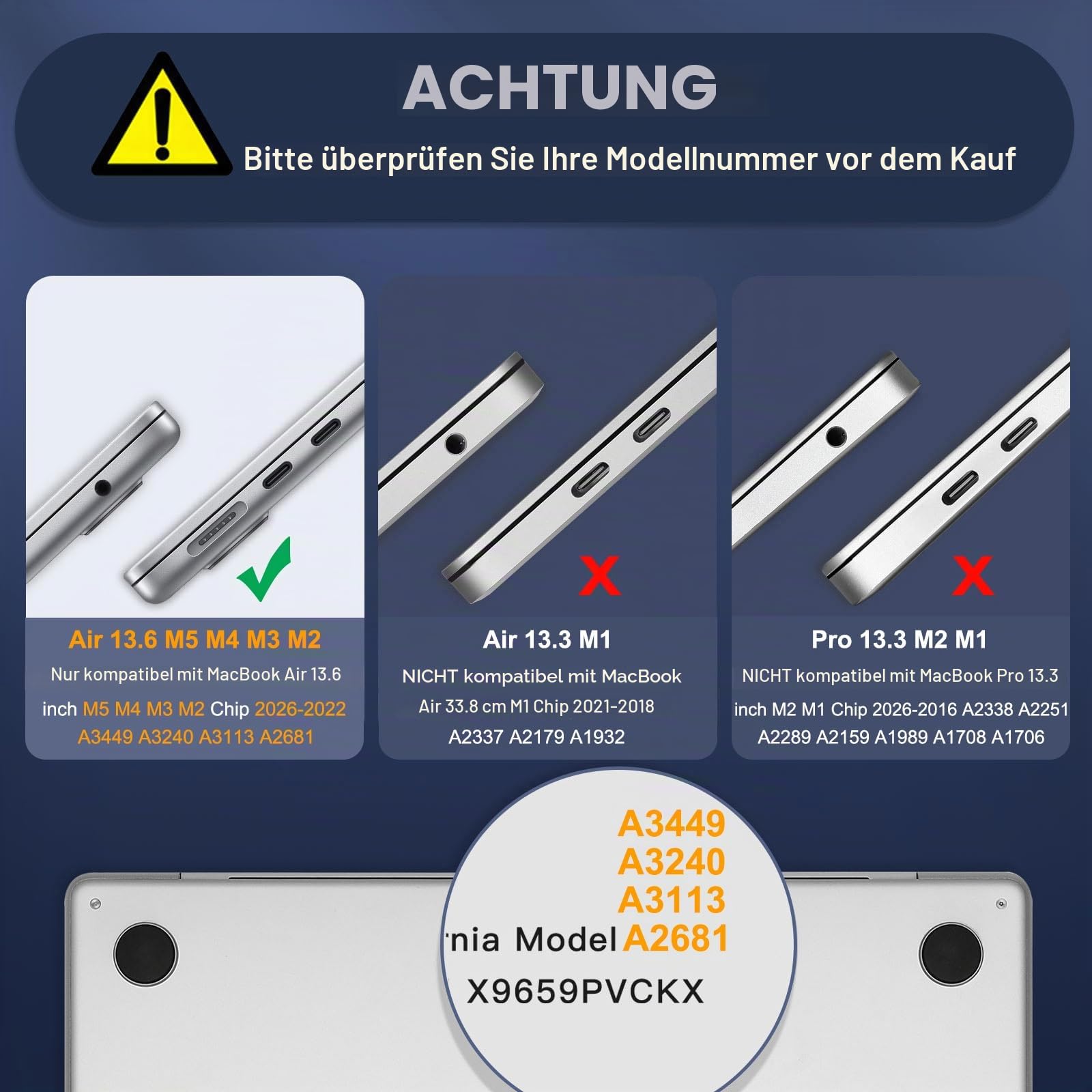MOSISO Kompatibel mit MacBook Air 13 Zoll Hülle M5 M4 M3 M2 2026 2025-2022, Honigwabe TPU Bumper Hartschale Klappständer&Tastaturschutz für MacBook Air 13,6 Zoll A3449 A3240 A3113 A2681, Marineblau