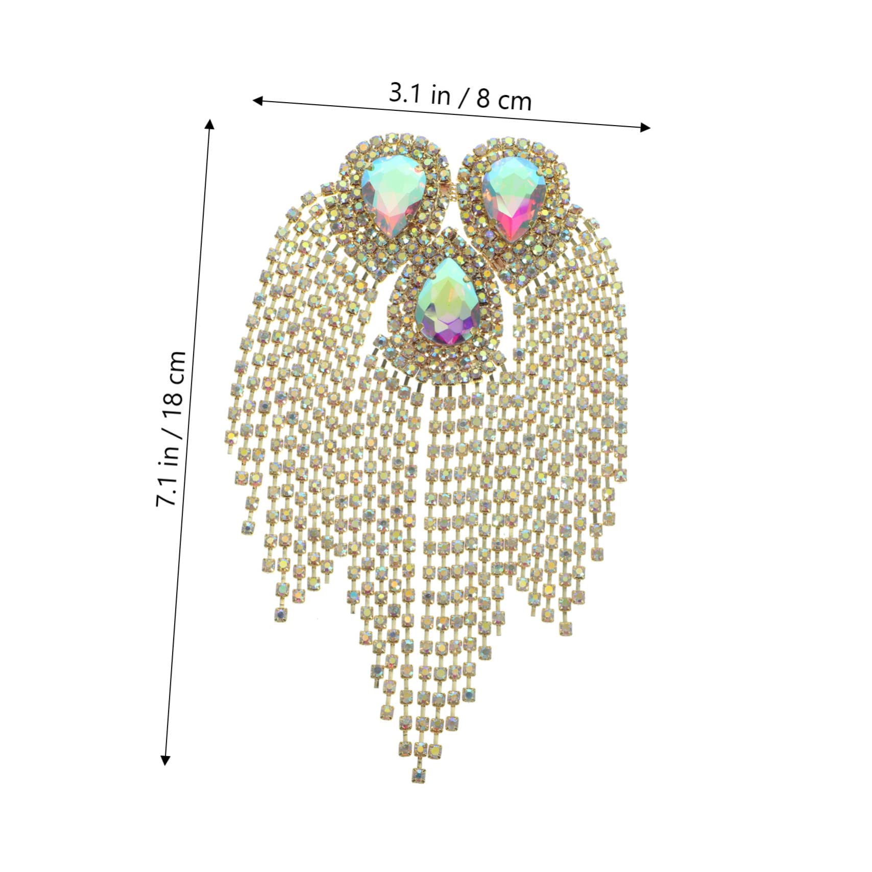 TEHAUX 3pezzi Spilla Decorativa Strass Con Frange Per Abbigliamento Accessorio Per Applique Per Giacche e Vestiti Base Ab